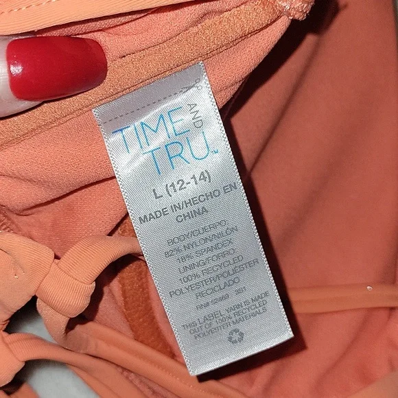 Women's Size L (12-14) Swim top worn once. - Picture 5 of 5